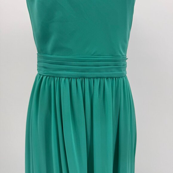 Badgley Mischka Cache Prom Dress Womens 6 Turquoise One Shoulder Embellished - Picture 6 of 8